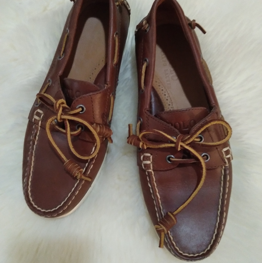 POLO Ralph Lauren men's brown leather loafers size 8.5D